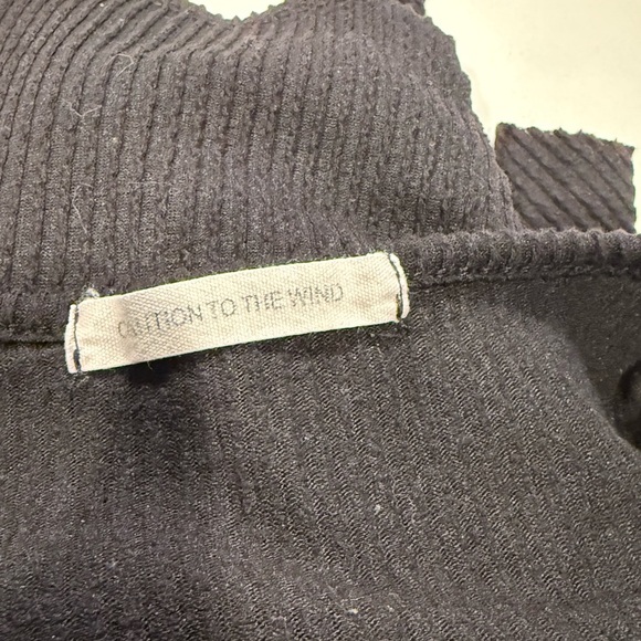 Caution To The Wind Black Ribbed Wrap Blouse - Picture 3 of 3